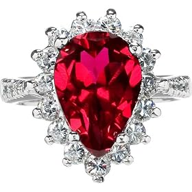 Faux Ruby Ring size 8 Emitations by Ruby Birthstones