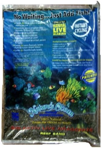 Nature's Ocean Bio-Activ Live Aragonite Beach Live Sand for Aquarium, 10-Pound, Black by Nature s Ocean
