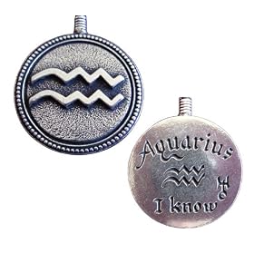 Aquarius Pendant Zodiac Necklace Horoscope Charm Water Bearer Jewelry