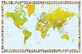 1art1 40557 Weltkarten - Weltkarte, Flaggen Fototapete Poster-Tapete (175 x 115 cm)