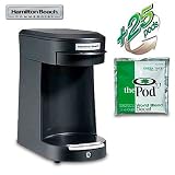 Hamilton Beach HDC200B Commercial 1 Cup Brewer - Black (includes 25 World Blend Decaf Pods)