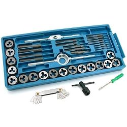 40Pc Metric Tap & Die Set Machinist Shop Thread Cutting