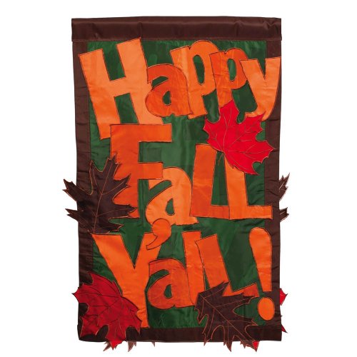 Evergreen 161309 Happy Fall Y'all 2-Sided Garden Flag (8 x 12.5 inches)
