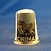 Porcelain China Collectable Thimble - Travel Poster Series China -- Free Gift Box