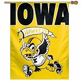 NCAA Iowa Hawkeyes "Vintage Yellow" 27-by-37 inch Vertical Flag