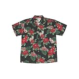 Woodie Surf Christmas Men's Hawaiian Aloha Shirt in Black Small Only