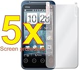 5x HTC EVO SHIFT 4G Premium Clear LCD Screen Protector Cover Guard Shield F ....