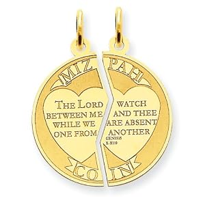 14K Mizpah Charm by