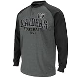 NFL Men's Oakland Raiders BSD Long Sleeve Henley Tee (Charcoal Heather/Black, XX-Large)