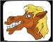 Decorated Mouse Pad with head, horse, smile, grin