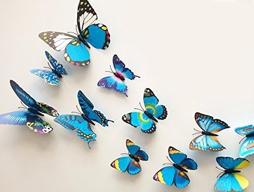 Durang 3D Butterfly 12PCS for £¨Blue,Red, Green, Yellow, Rose Red£©Stickers Making Stickers Wall Stickers Crafts Butterflies