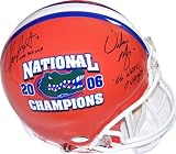 Chris Leak and Urban Meyer Florida Gators Dual Autographed National Championship Logo Full Size Authentic Helmet with 2006 BCS MVP and 2006 CHAMPS Inscriptions