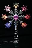 12 Tree Topper - Christmas Tree Topper: Lighted Snowflake LED Color Changing Snowflakes