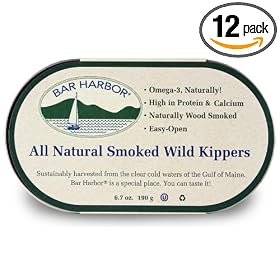 Bar Harbor All Natural Smoked Wild Kippers, 6.7-Ounce Cans (Pack of 12)
