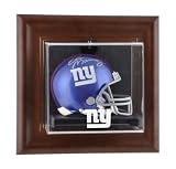 New York Giants Brown Framed Wall Mounted Logo Mini Helmet Case
