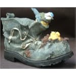 Decorative Boot Flower Planter With Rabbit Decoration Ornament