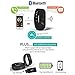 Smart Bracelet, Ronkoen I5+ Smart Bluetooth Sports Bracelet Wireless Fitness Pedometer Tracker Activity Tracker with Monitoring Calories Track Steps Counter Sleep for Sports Fitness-Black