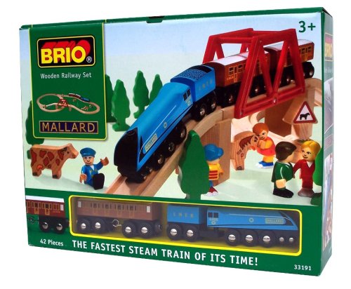 Childrens Toyshop  Toys : BRIO 33191 Wooden Railway System: Mallard Train Set