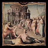 Domenico Beccafumi (Fresco cycle in the former Palazzo Bindi Segardi, Scene: Zeus paints a portrait of Helen of Hera Temple in Croton) White Wood-Mounted Art Poster Print - 13