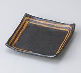 黒ライン4.0角皿　5個組 【美濃焼　和皿】 〔キャッシュバックキャンペーン対象商品〕