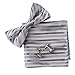 EBC1A28 Mens Striped Comfort Silk Pre-tied Bowtie Cufflinks Hanky Set By Epoint