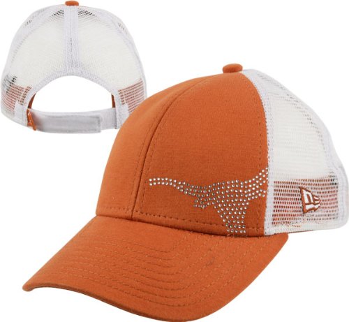 Texas Longhorns Women's New Era Jersey Shimmer Adjustable Trucker Mesh Strapback Hat