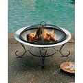 Home Stainless Steel Fire Bowl with Bonus Mini Fire Bowl Gel Burner - 30"