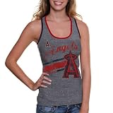 MLB Los Angeles Angels of Anaheim Ladies Smash Mouth Tank Top - Ash (Small)