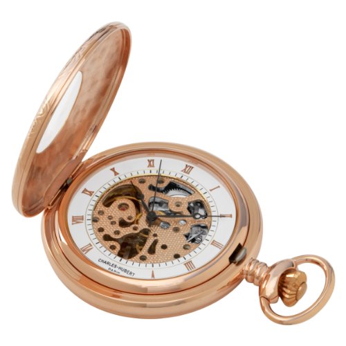 Charles-Hubert, Paris Rose Gold-Plated Mechanical Pocket Watch
