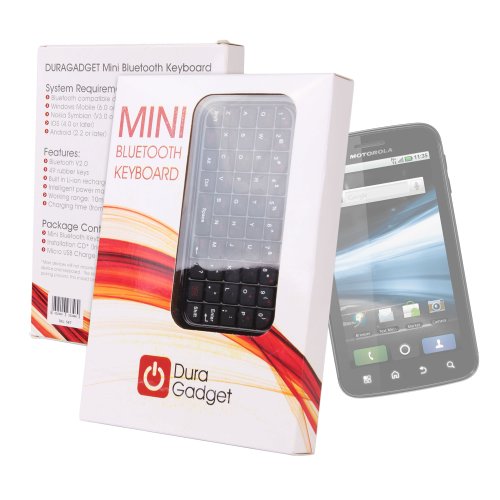 DURAGADGET Wireless Sleek Design Bluetooth Keyboard Gift Box With Stand & Case For Motorola Atrix, Flipout & Defy Phones