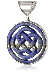 Sterling Silver Lapis Celtic Design Pendant By Sajen