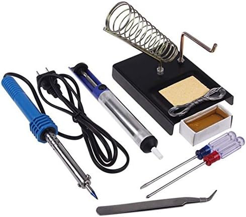 9in1 DIY Electric Solder Starter Tool Kit Set with Iron Stand Desolder Pump