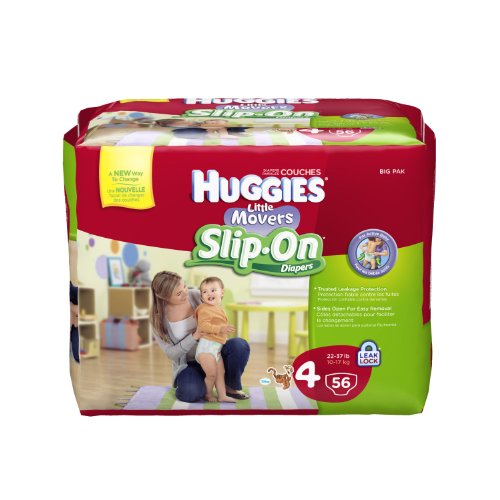 More of Huggies Little Movers Slip-On Diapers- Step 4- 56 Count (Pack of 2)