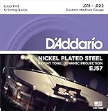D'Addario EJ57 Nickel 5-String Banjo Strings, Custom Medium, 11-22