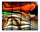 COLORFUL ABSTRACT ARTS HOME ROOM DECOR - SHARP AND VIBRANT - UNIQUE AND NICE WEAVE DESIGN