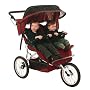 CLOSE OUT!! Double T Double Jogging Stroller Woodland Maroon Weather Cover