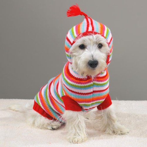Casual Canine Striped Hoodie Sweaters - MEDIUM