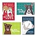 Pop Doggie Pit Bull Refrigerator Magnets with Funny Sayings (Set of 4)