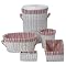 White Wicker 5-pc. Laundry Basket Set with Stripe Liners - Pink