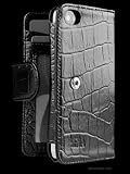 Sena Walletbook Leather Case for iPhone 4 (Croco Black) (Fits AT&T iPhone)