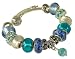 15 MIXED ICE BLUE COLOURS BEADS & CHARMS + 21cm BRACELET FITS PANDORA COMPONENTS