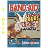 Band Aid, Avatar The Last Airbender, 20 Sterile Assorted Sizes, (Pack of 2) + BONUS Trading Card Inside