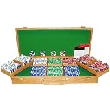 Trademark Poker 500 11.5g Jackpot Casino Clay Chips with Oak Case