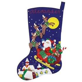 Janlynn Felt Appliqu� Kit, 23-Inch by 10-Inch, Over the Rooftops Large Stocking