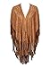 Persun Women Geo Cut Out Asymmetric Tasseled Summer Cover-up Kimono
