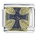 maltese47  - Blue Maltese Cross Christmas Religious Italian Charms Bracelet