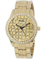 GUESS Womens U0236L2 Feminine Animal Gold-Tone Sport Watch