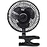 Comfort Zone -6 INCH- -2 Speed - Adjustable Tilt, Whisper Quiet Operation Clip-On-Fan with 5.5 Foot Cord and Steel Safety Grill , Black