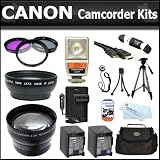 Pocket Video Camera Canon VIXIA HF S21 Dual Flash Memory Camcorder Essentials Kit Includes 2 Extended Replacement BP 819  5hr Batteries + Ac/Dc Rapid Travel Battery Charger + HD Wide Angle & Telephoto Lens + Video Light + 52 Tripod + Case + HDMI Cable + More