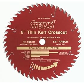 Freud LU88R008 8-Inch 48 Tooth ATB Thin Kerf Crosscutting and Ripping Saw Blade with 5... by Freud